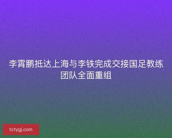 李霄鹏抵达上海与李铁完成交接国足教练团队全面重组